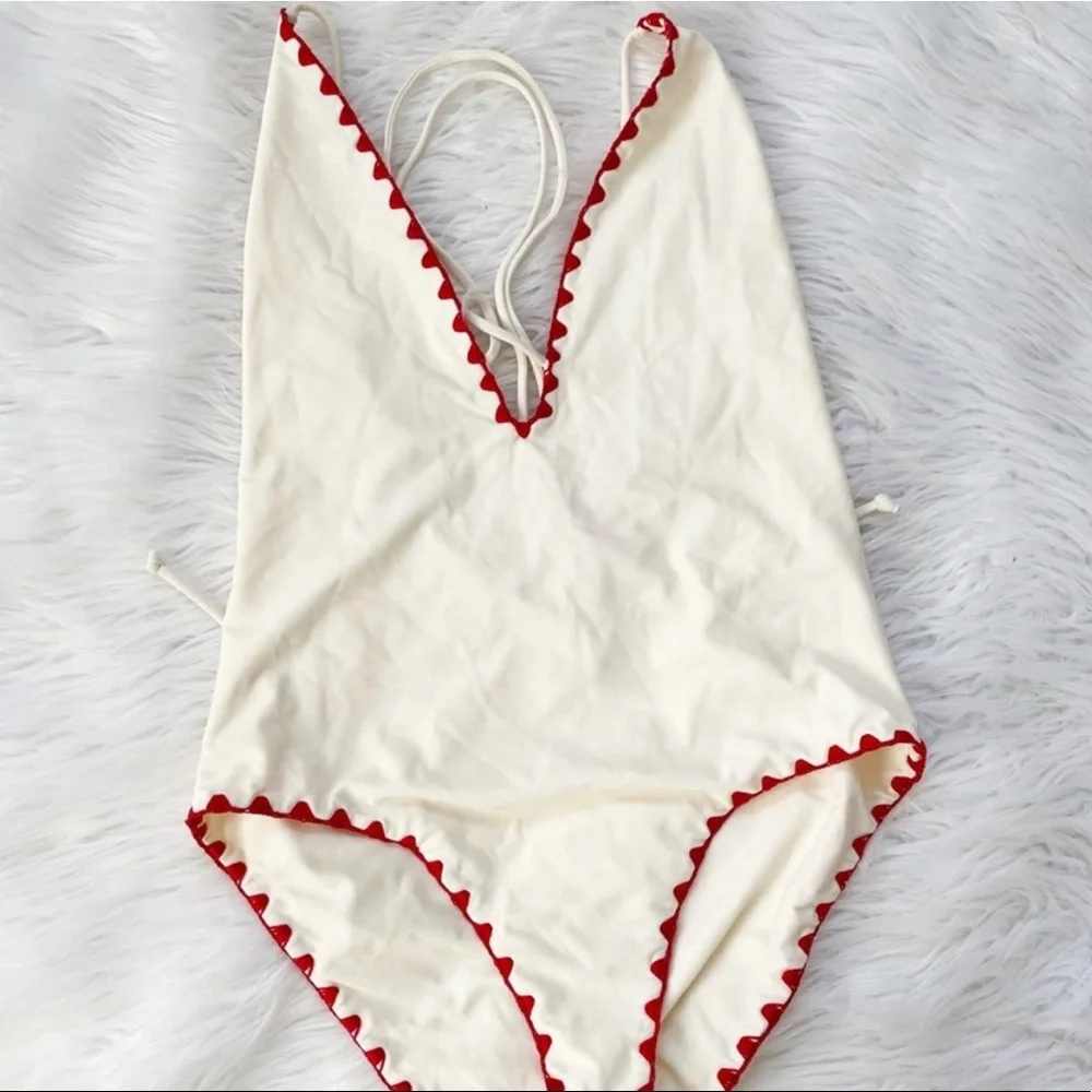 LOVERS + FRIENDS ONE PIECE EMBROIDERED SWIMSUIT NWOT (LG) - Picture 2 of 5